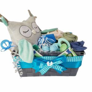 BabyDort dárkový koš box pro miminko mint SOVA (video)