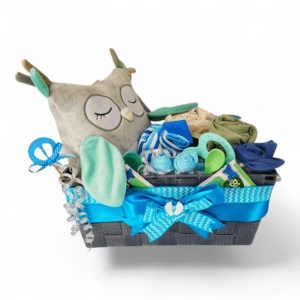 BabyDort dárkový koš box pro miminko mint SOVA (video)