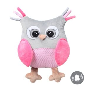 Plyšová hračka s chrastítkem Owl Sofia - růžová