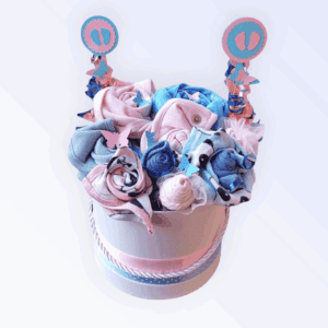 BabyDort textilní kytice k narození miminka - DVOJČATA XL (video)