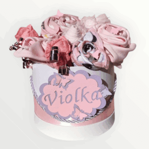 BabyDort textilní kytice k narození miminka XL RŮŽOVÁ