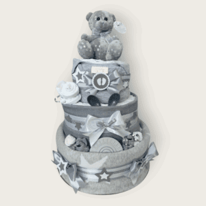 BabyDort třípatrový plenkový dort pro miminko MEDVÍDEK (video)