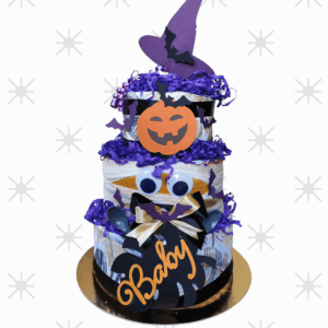 BabyDort třípatrový plenkový dort pro miminko HAPPY HALLOWEEN