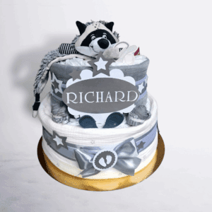 BabyDort dvoupatrový plenkový dort pro miminko neutrální MÝVAL (video)