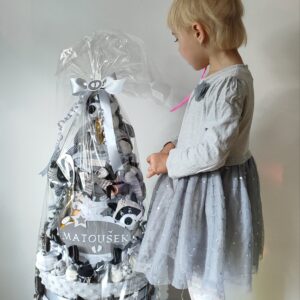 BabyDort MAXI pětipatrový plenkový dort neutral MÝVALÍ PARTA (video)