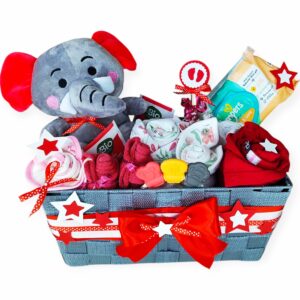 BabyDort dárkový koš  pro miminko ČERVENÝ (video)