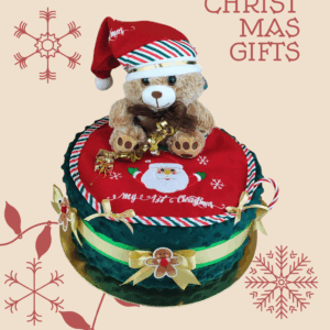 BabyDort jednopatrový plenkový dort pro miminko VÁNOČNÍ (video)