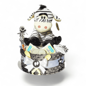 BabyDort jednopatrový plenkový dort pro miminko neutral ZEBRA (video)