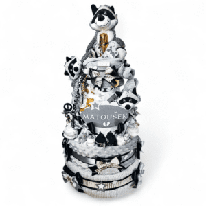 BabyDort MAXI pětipatrový plenkový dort neutral MÝVALÍ PARTA (video)