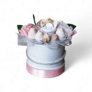 BabyDort textilní kytice k narození miminka L RŮŽOVÁ