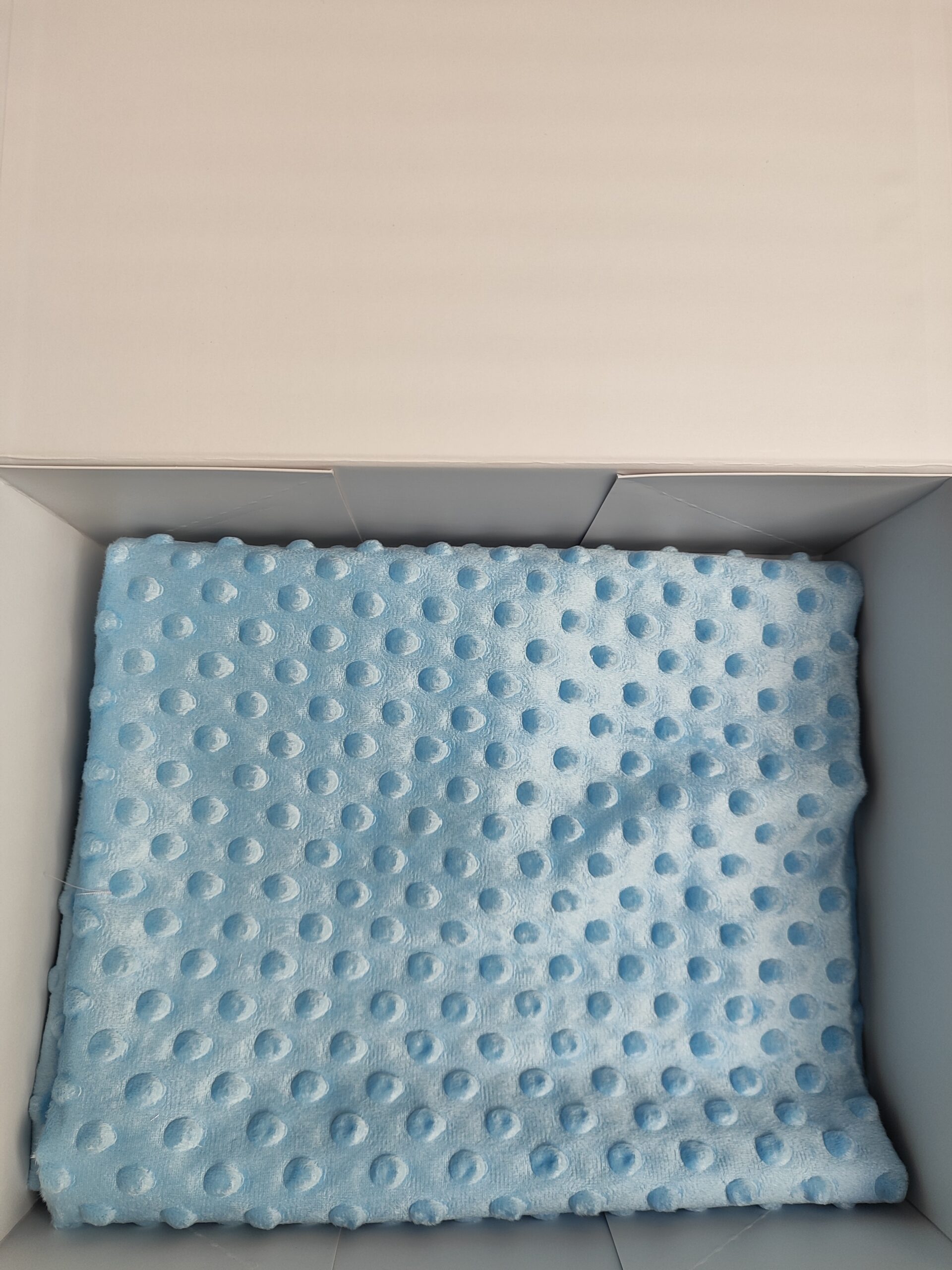 NOVINKA BabyGift textilní box pro miminko S POTISKEM dle přání – originální dárek k narození miminka MODRÝ - Obrázek 3